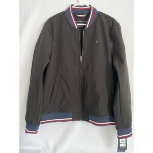 Men's Tommy Hilfiger Lightweight Jacket Black Size Large Full Zip NWT
